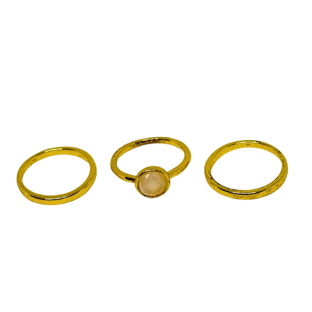 Minimalist Gold Statement Ring – Size 8 Triple Band Jewelry